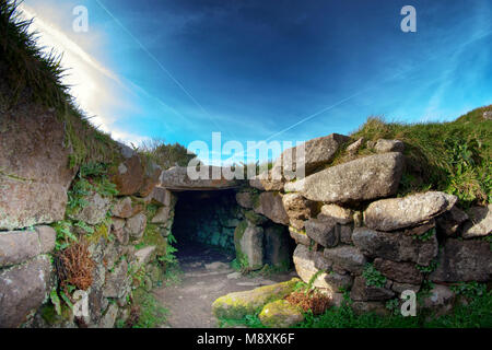 Carn Euny Fogou ingresso Foto Stock