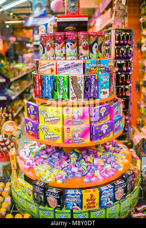 American Candy Co, negozio di dolciumi interni, Camden Market Londra UK Foto Stock