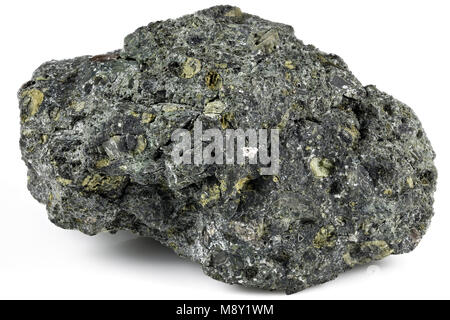 Cuscinetto del diamante naturale grezza Kimberlite dal Sud Africa isolati su sfondo bianco Foto Stock