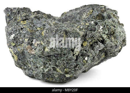 Cuscinetto del diamante naturale grezza Kimberlite dal Sud Africa isolati su sfondo bianco Foto Stock