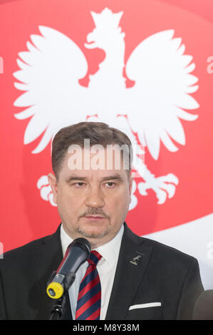 Piotr Duda, presidente di Niezalezny Samorzadny Zwiazek Zawodowy Solidarnosc NSZZ Solidarnosc (Indipendente autonoma sindacato Solidarietà) in Gd Foto Stock