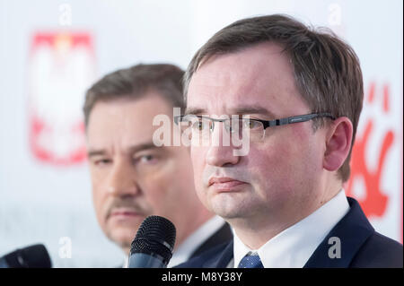 Piotr Duda, presidente di Niezalezny Samorzadny Zwiazek Zawodowy Solidarnosc NSZZ Solidarnosc (Indipendente autonoma sindacato Solidarietà) e Z Foto Stock