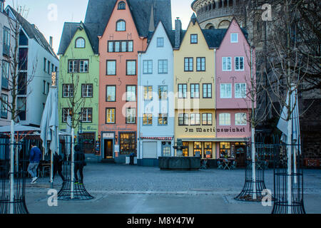 Im Martinswinkel - case storiche nel centro della città vecchia di Colonia, Germania Foto Stock