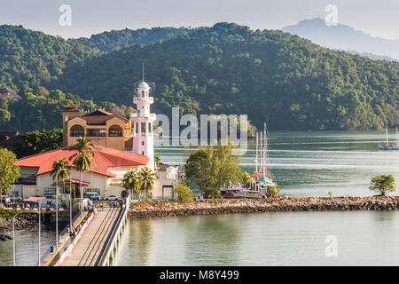 Close-up del porto dell'isola di Langkawi in stretto di Malacca Malaysia Foto Stock