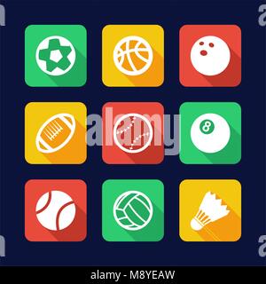 Le icone a sfera Design piatto Illustrazione Vettoriale