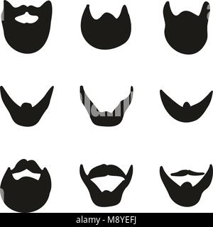 Le icone della barba di riempimento di Freehand Illustrazione Vettoriale