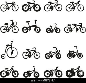 Icone di bicicletta riempire di Freehand Illustrazione Vettoriale
