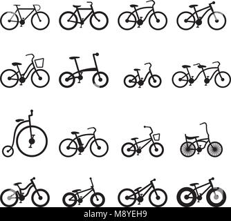 Icone di bicicletta Illustrazione Vettoriale