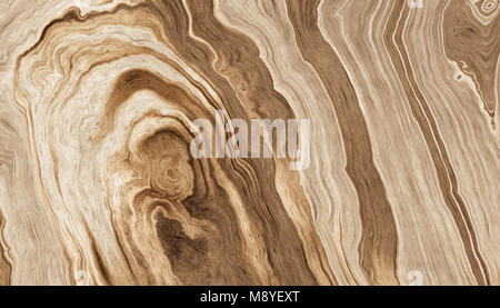 La texture di radici di alberi con le linee ondulate e anelli di età. Abstract background. Foto Stock