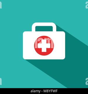 Kit di primo soccorso medico vettore icona Illustrazione Vettoriale