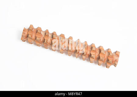 Fatte a mano riflessologia dei piedi massaggiatore isolati su sfondo bianco Foto Stock