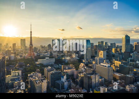 Vista aerea della città di Tokyo, Giappone Foto Stock