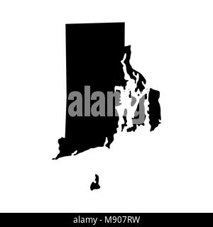 Mappa degli Stati Uniti stato di Rhode Island Illustrazione Vettoriale