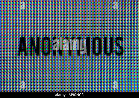 Testo anonimo super macro in schermo OLED Foto Stock