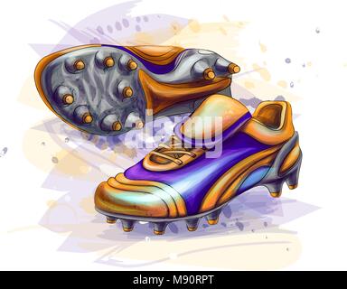 Football scarpe da calcio Illustrazione Vettoriale