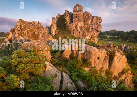 Le rovine di San Michele Cappella di Roche Rock Cornish village di Roche, Cornwall, Inghilterra. In estate (Luglio) 2017. Foto Stock