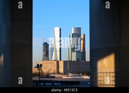 Foto paesaggio della città di Mosca al tramonto Foto Stock