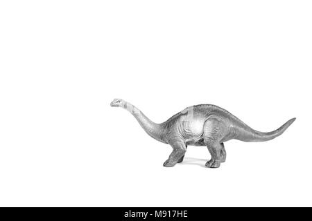 Sauropod camminando su sfondo bianco.a piedi di simulazione del dinosauro. Foto Stock