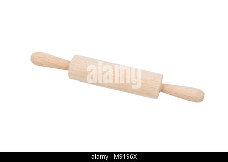 A breve la laminazione di legno pin isolato su sfondo bianco. Accessori da cucina e attrezzature. Percorso salvato, tracciato di ritaglio Foto Stock