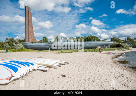 Memoriale Navale sottomarino e U995, Laboe, Mar Baltico, Schleswig-Holstein, Germania, Europa Foto Stock