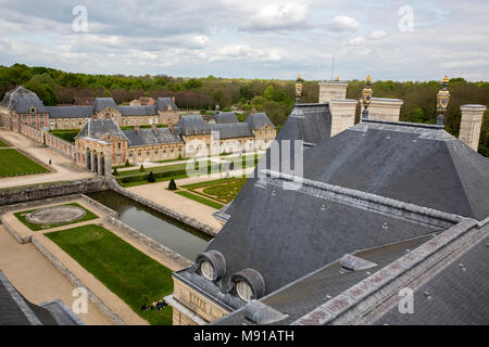 Vista dal castello di Vaux-le-Vicomte castello. La Francia. Foto Stock