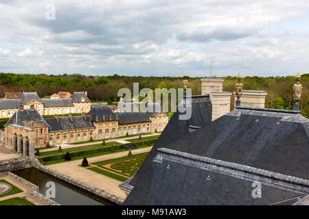 Vista dal castello di Vaux-le-Vicomte castello. La Francia. Foto Stock