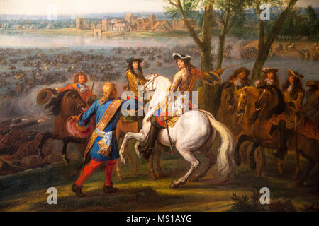 La traversata del Reno da Luigi XIV da Van der Meulen. Vaux-le-Vicomte castello. La Francia. Foto Stock
