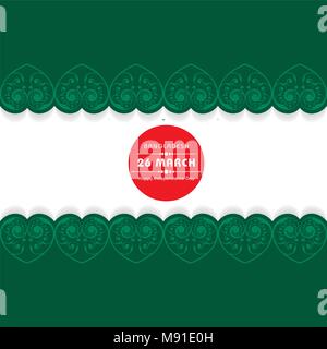 Illustrazione Vettoriale di giorno di indipendenza concetto con il Bangladesh bandiera nazionale pattern Illustrazione Vettoriale