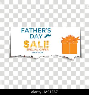 Padre Felice giorno della vendita. Illustrazione Vettoriale per la promozione, poster, volantini, discount card, shopping, modello di prezzo sull'etichetta, blog, social media, marketin Illustrazione Vettoriale