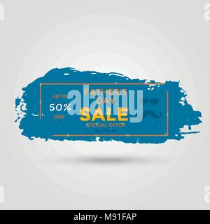 Padre Felice giorno della vendita. Illustrazione Vettoriale per la promozione, poster, volantini, discount card, shopping, modello di prezzo sull'etichetta, blog, social media, marketin Illustrazione Vettoriale