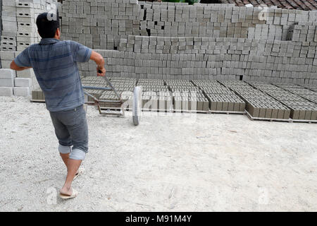 I blocchi di calcestruzzo fabbrica. Bac figlio. Il Vietnam. Foto Stock