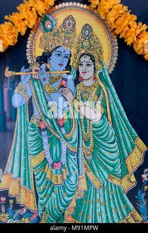 Sri Thenday Yutthapani Tempio. Krishna e Radha. Ho Chi Minh city. Il Vietnam. Foto Stock