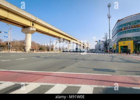 Gimhae, Corea del Sud - 10 Marzo 2018 : Street paesaggio della citta' di Gimhae Foto Stock