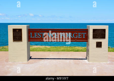 Bundaberg, Queensland, Australia - 25 dicembre 2017. Anzac Day Memorial al sommergibile Lookout Point in teste di Elliott Memorial Park vicino a Bundaberg in Q Foto Stock