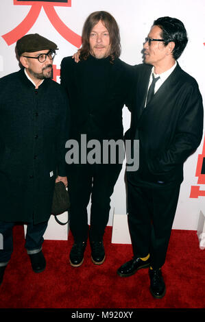 Shadi, Norman Reedus e Kunichi Nomura frequentando il 'Isle of Dogs" screening presso il Metropolitan Museum of Art il 20 marzo 2018 a New York City. Foto Stock