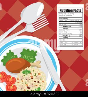 Alimenti e Nutrizione Illustrazione Vettoriale