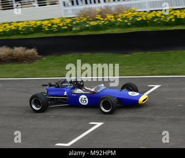 Peter Thompson, Brabham-Ford BT21A, Formula 3, Derek Bell Cup, 76th Assemblea dei Soci, Goodwood, Inghilterra, marzo 2018, Sussex, Autosport, automobili, il circuito r Foto Stock