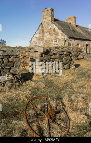 Abbandonato il Croft di Pasqua Crannich su dava Moor in Scozia. Foto Stock