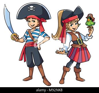 Pirata illustrazione per bambini Illustrazione Vettoriale