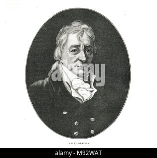 Henry Grattan, 1746-1820, uomo politico irlandese e membro della Irish House of Commons Foto Stock