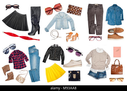 Abiti di abbigliamento e accessori donna, sport, elegante e casual Foto  stock - Alamy