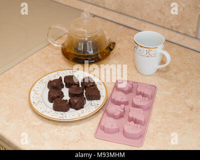 Biscotti fatti in casa con fiocchi di avena Foto Stock