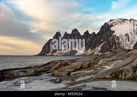 Paesaggio invernale di Senja in Norvegia Foto Stock