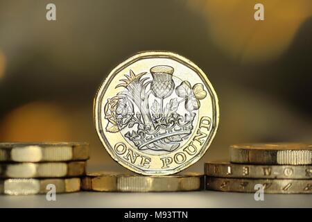 British Pound Coin 2017 Foto Stock