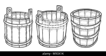 Set di vino o di birra di canna e la benna isolati su sfondo bianco. Illustrazione Vettoriale. Illustrazione Vettoriale