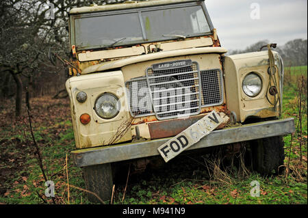 Abbandonato landrover Foto Stock