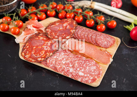 Chiudere l immagine su antipasto antipasti di carne Foto Stock
