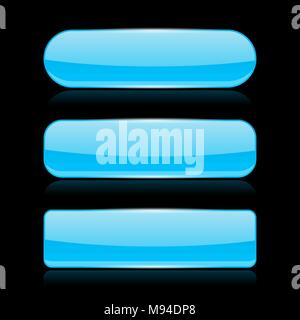Bottoni in vetro blu su sfondo nero Illustrazione Vettoriale
