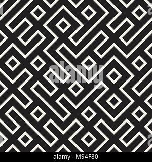 Le linee eleganti traliccio. Etnica texture monocromatica. Abstract sfondo geometrico design. Vector seamless pattern. Illustrazione Vettoriale