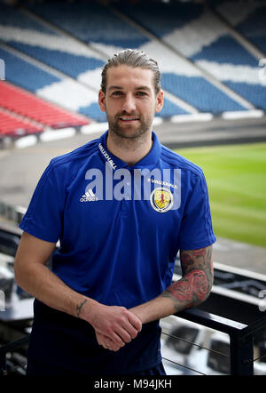 Scozia Charlie Mulgrew durante una conferenza stampa a Hampden Park, Glasgow. Foto Stock